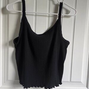 Old Navy Black Ribbed Crop Tank